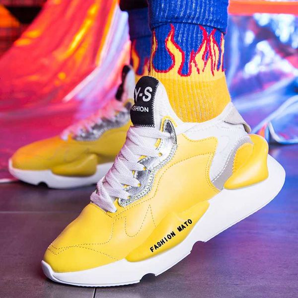 

2020 fashion couple running shoes men's sports shoes men sneaker elastic casual men zapatos de mujer hombre leather