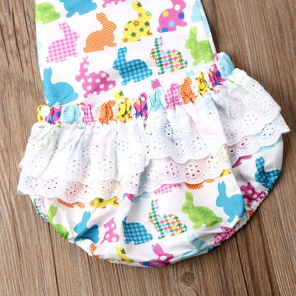 

my 1st easter newborn baby girls clothes cotton romper sunsuit+headband 2pcs outfits clothes, White