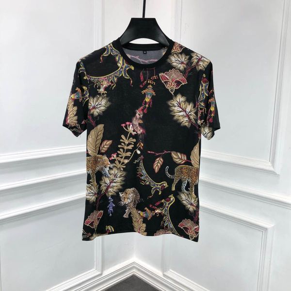 

wb683 мода мужские tops тис 2020 подиум европейский дизайн короткие печати стиль партия футболки мужская одежда, White;black