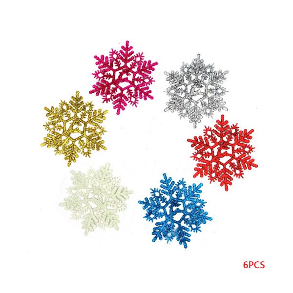 

6pcs/bag 14cm colorful sequins snowflake piece xmas pendant christmas tree ornaments