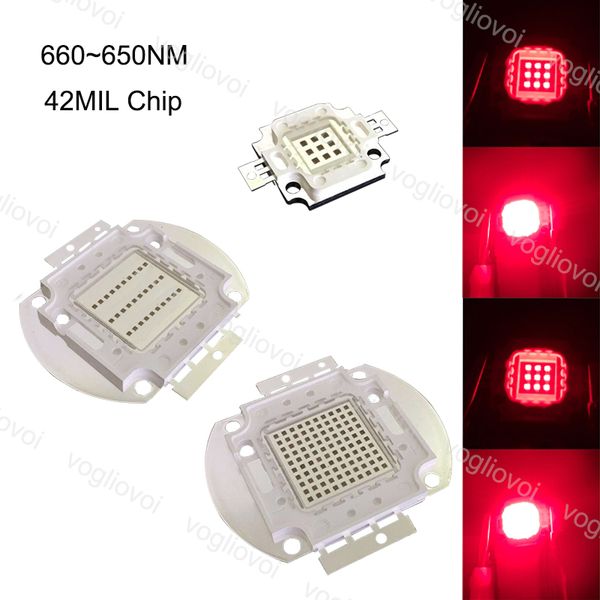 

light beads red 660~665nm cob 42mil chip 10w 20w 30w 50w 100w for grow covered grow tent green houses plant hydroponic systems eub