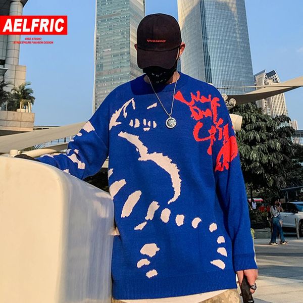 

эльфрик смешные вязаная мужские свитера 2019 осень зима harajuku streetwear моды ripped casual cotton hip hop пуловер outwear, White;black