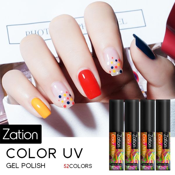 

zation 1bottle 5ml colorful gel nail polish soak off uv nail art pure color long lasting gel polish bling diy varnish, Red;pink