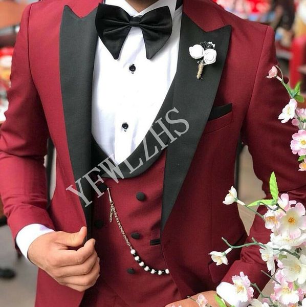 

классический one button красивый groomsmen пик нагрудные groom tuxedos мужские костюмы свадебные / prom best man blazer (куртка + брюки + жи, Black;gray