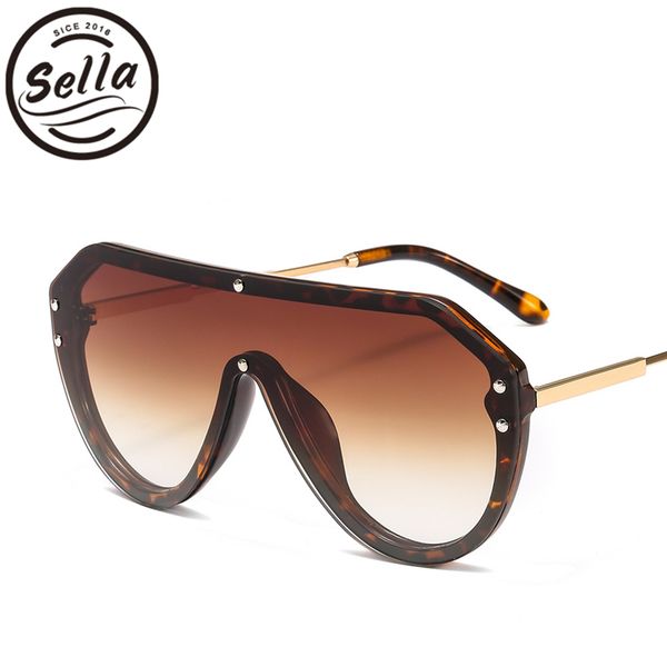 

sella new fashion women men oversized conjoined piolot sunglasses mirror/tint lens red yellow sun glasses female shade uv400, White;black