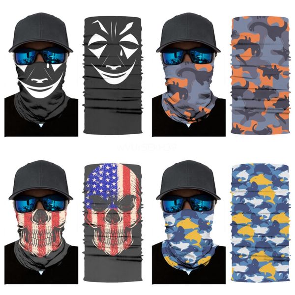 

outdoor 3d magic headband death knight pirate skull scarf skull skeleton ghost ski cycling headwear headband motorcycle neck ba #378#444, Blue;black