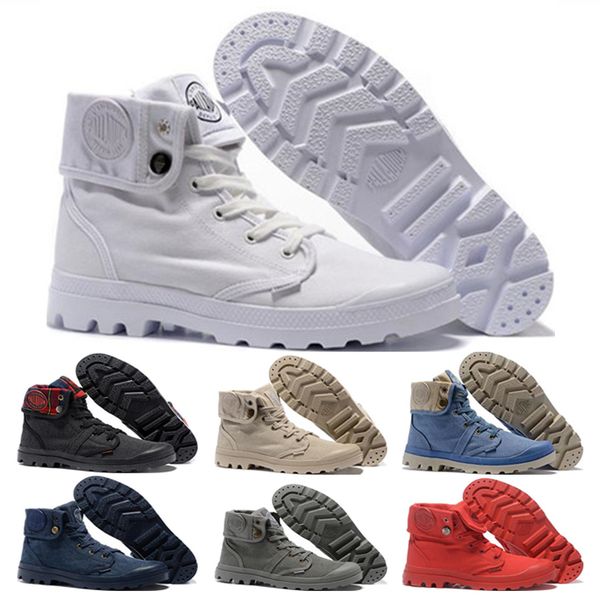 

2019 new comfortable palladium ankle boots designer army green all white gray blue red canvas sneakers casual man trainer sneaker shoes, Black