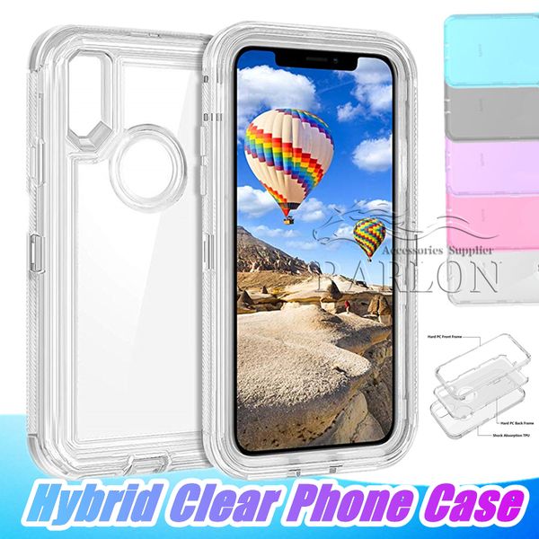 

For am ung 10 e plu hybrid clear heavy duty protective dual layer hockproof ca e with hard pc bumper oft tpu back for iphone x max xr
