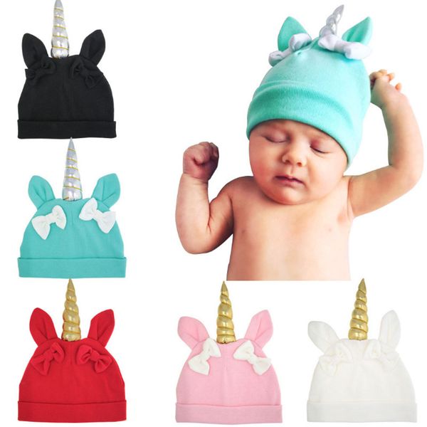 

toddler baby girl autumn winter unicorn hats ears beanie children bonnet caps pgraphy props accessories, Yellow