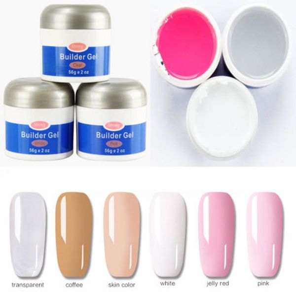 

nail gel acrylic poly nail gel powder white crystal uv led glow extended quick-drying glue, Red;pink