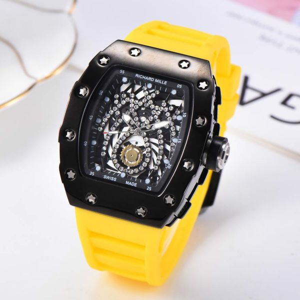 

дизайнерский бренд мужские часы секундомер хронограф rm роскошные мужские спортивные часы мода открытый мужские часы relogio masculino, Slivery;brown