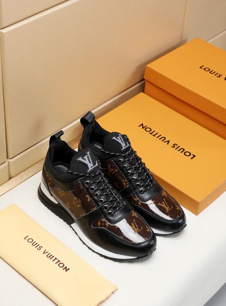

8 louis vuitton gucci brand luxury men casual leather walking sports trainer sneaker running shoes with box a153, Black