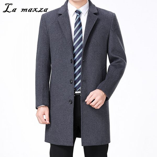 

2019 winter new arrival cashmere long overcoat for men korea style smart casual wool coat, Black