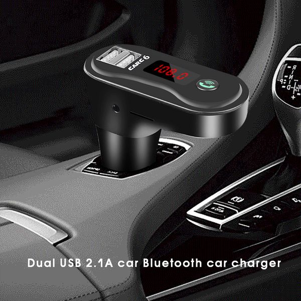 

bluetooth fm transmitter modulator handscar kit tf card 3.5mm aux mp3 player adapter dual usb phone charger for car radio