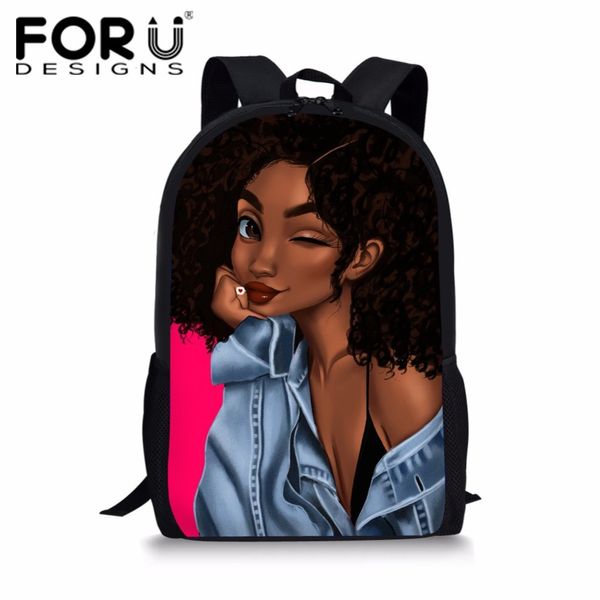 

forudesigns school bags backpack girls african black girls schoolbag teenager girls beauty backpacks children schoolbags mochila t200114