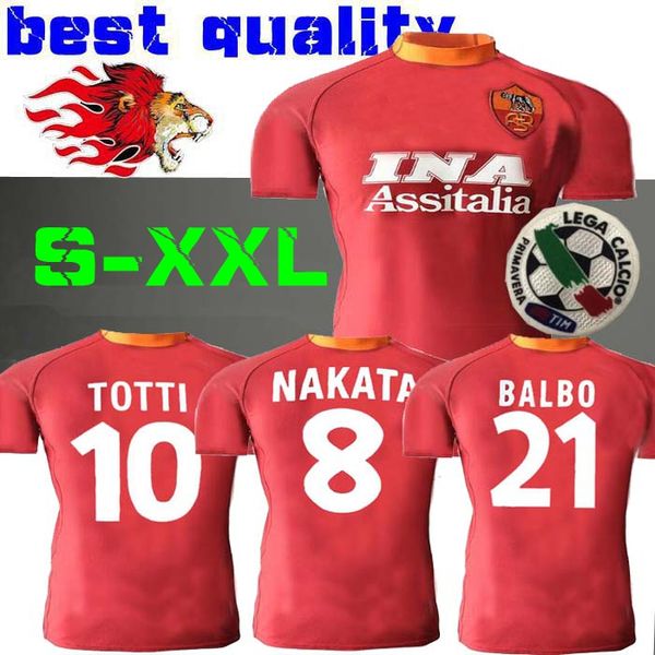 

2000 2001 retro roma soccer jersey 00 01 totti batistuta candela montella shirt classic commemorate collection vintage rome maglia da calcio, Black;yellow