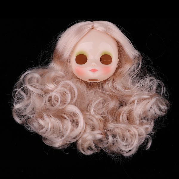 

white skin faceplate head with wig hair for middle blythe neo doll custom