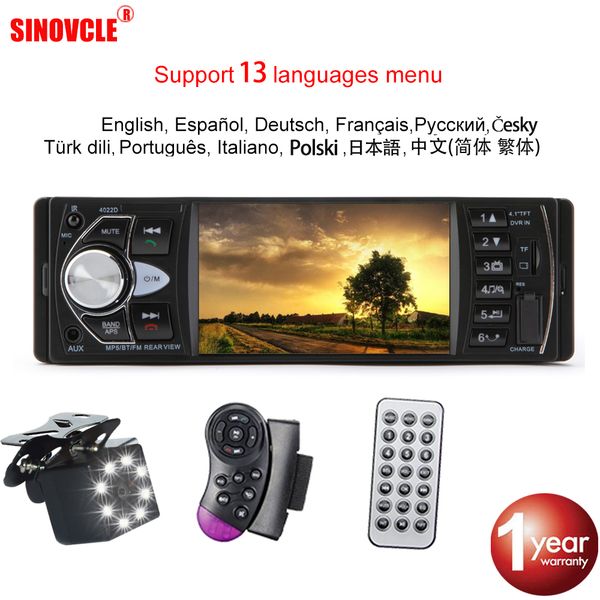 

hippcron car radio 1 din autoradio 4022d bluetooth 4.1" screen support rear view camera steering wheel contral car stereo