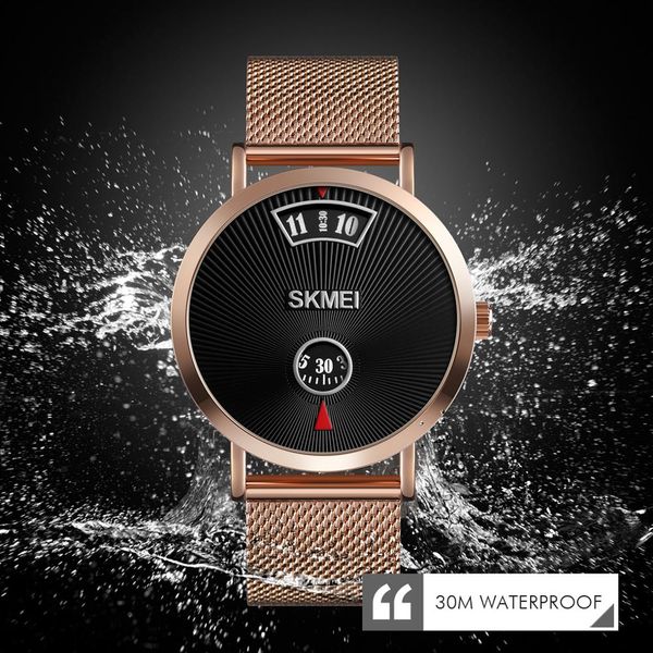 

new skmei simple men watches quartz watch fashion wristwatches business style 3bar waterproof stainless steel relogio masculino, Slivery;brown