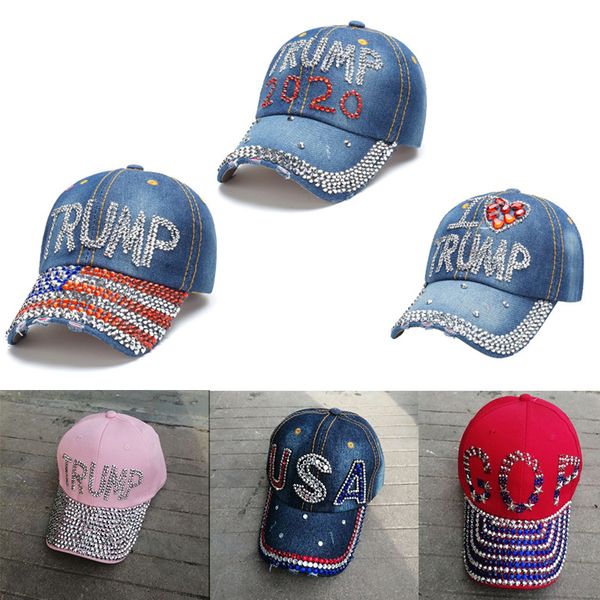 

доналд Ѭамп 2020 hat denim алмазного пѬезидена caps бейболок ѬегђлиѬђем snapback жени, Yellow