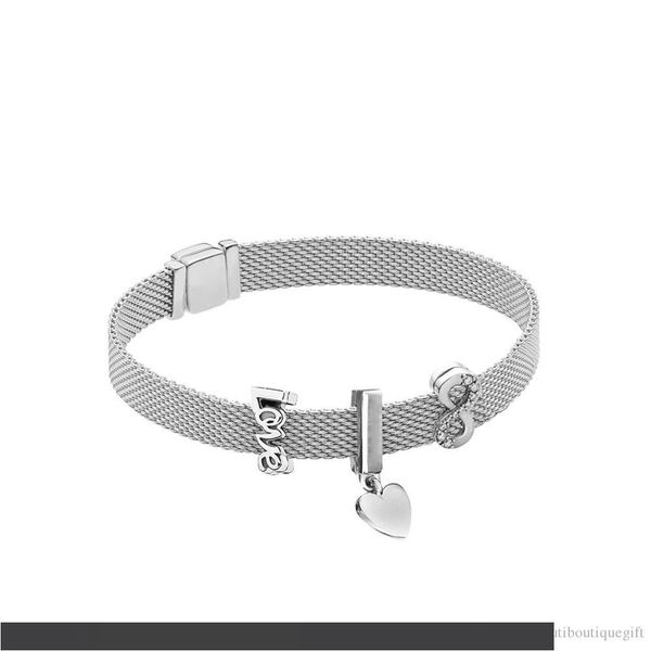 

пандора стиль стерлингового серебра 925 пробы роза отражение логотип клип шарм отражение корона клип вечный браслет оберег набор, Golden;silver