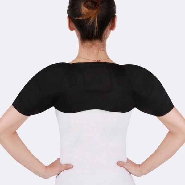 

heat therapy pad self-heating shoulder support body relief health care for elderly pregnant unisex, Black;blue