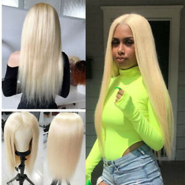 

#613 blonde full lace human hair wigs 613 blonde lace frontal human hair wigs brazilian virgin straight hair transparent lace frontal wigs, Black;brown