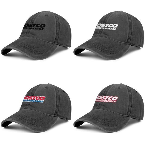 

costco wholesale original logo warehouse online shopping fashion baseball cap ball fitted adjustable vintage hat sports denim red, Blue;gray