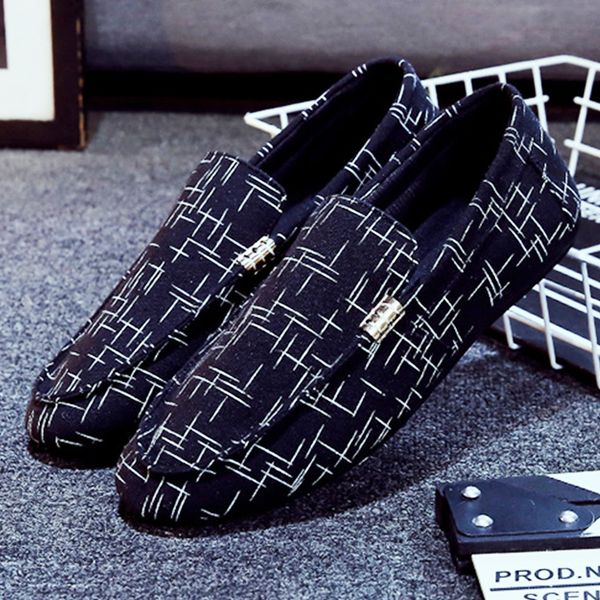 

men casual shoes peas driving lazy men loafers flats, Black