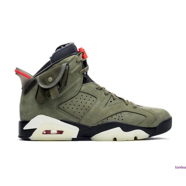 

6 travis army green reflective 6s basketball shoes mens trainer 2019 new sneakers with