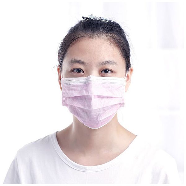 

50 disposable face mask 3 layer earloop dust mouth masks cover 3ply non-woven disposable dust mask soft breathable outdoor party pack of 50