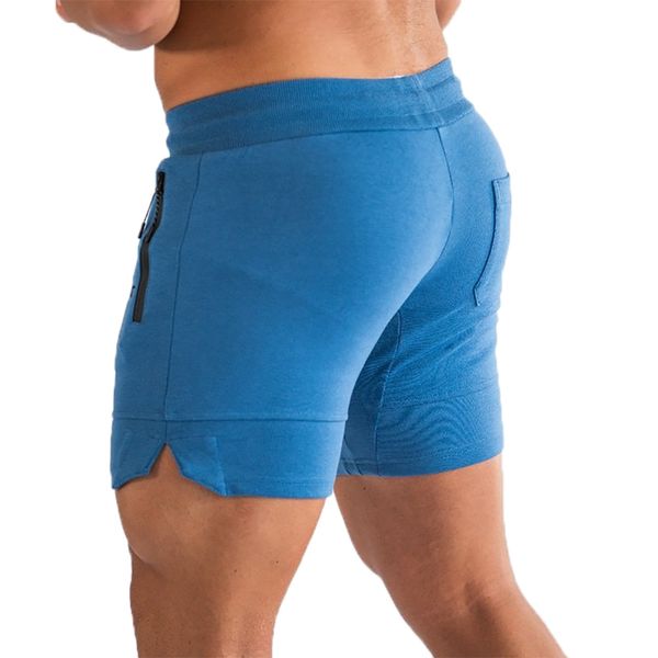 

fitness shorts men casual style drawstring polyester short pants sports trousers for fitness men running shorts polyester, Black;blue