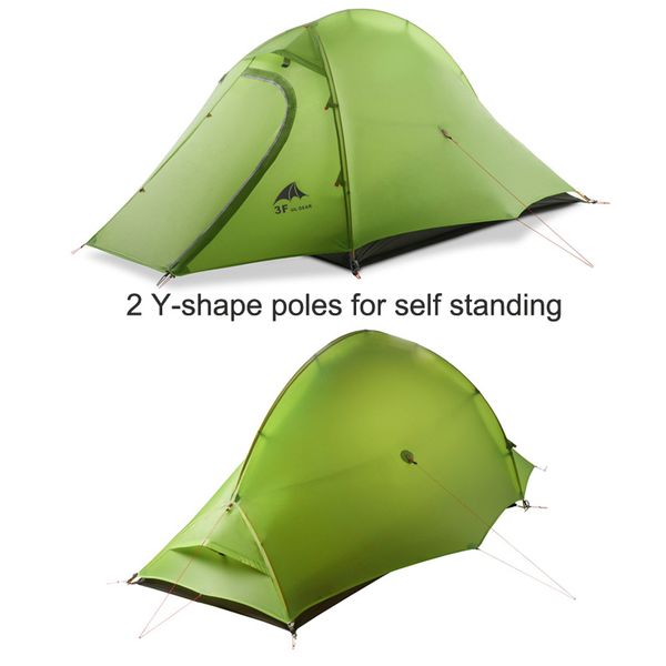 

3f ul gear zhengtu2 15d 2-person 3-season/4-season ultralight camping tent with ground sheet