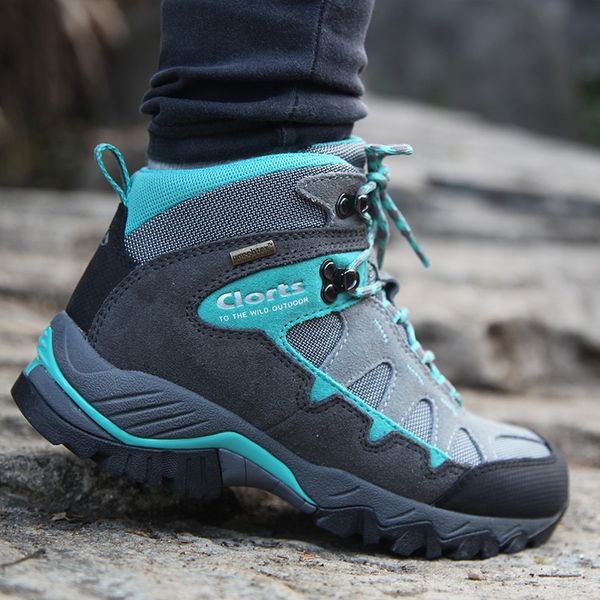 

women's waterproof hiking shoes cow suede breathable outdoor climbing shoes non-slip trekking sneakers for women