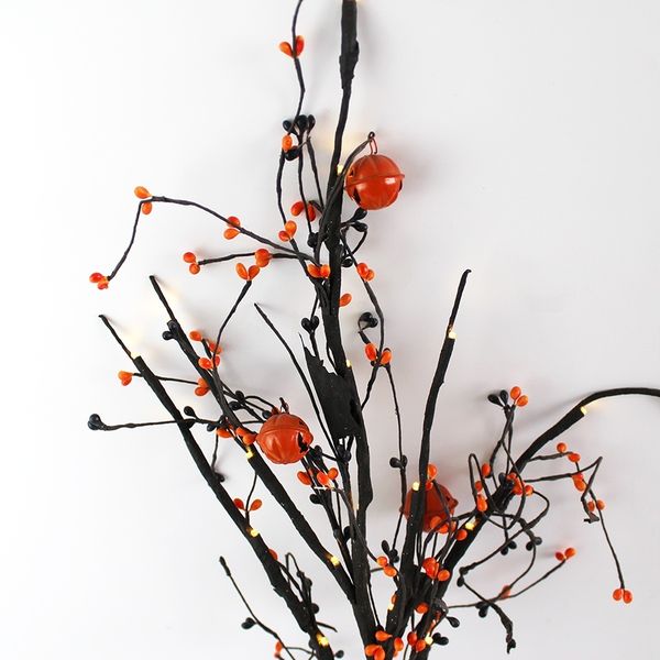 

pip berry pumpkin bell with 20l battery operated led lights branch halloween gifts artificial tree led flower
