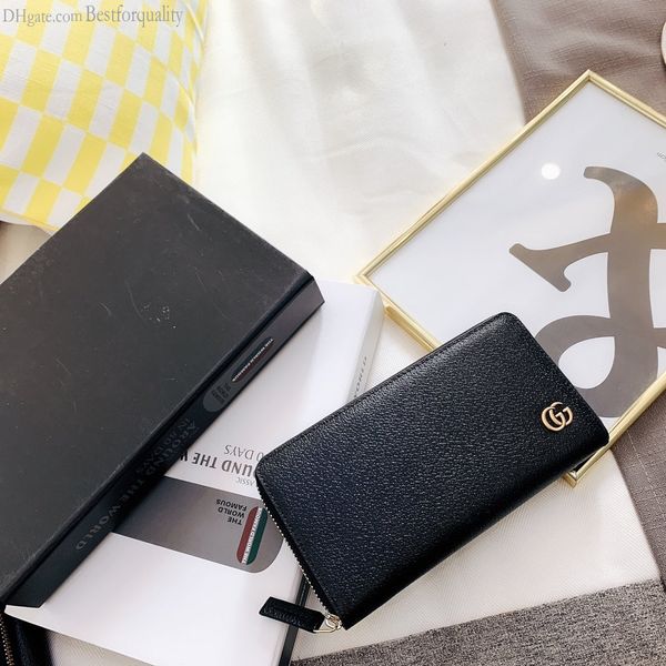 

2020 women wallets european purses for leather ladies wallet money pockets credit id cards holder purse black