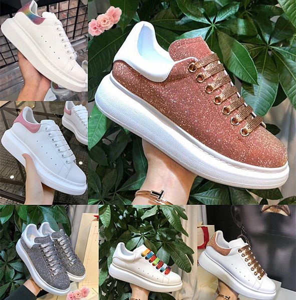 

designer shoes genuine leather sneaker luxury mens women fashion white leather platform shoes flat casual shoes, Black