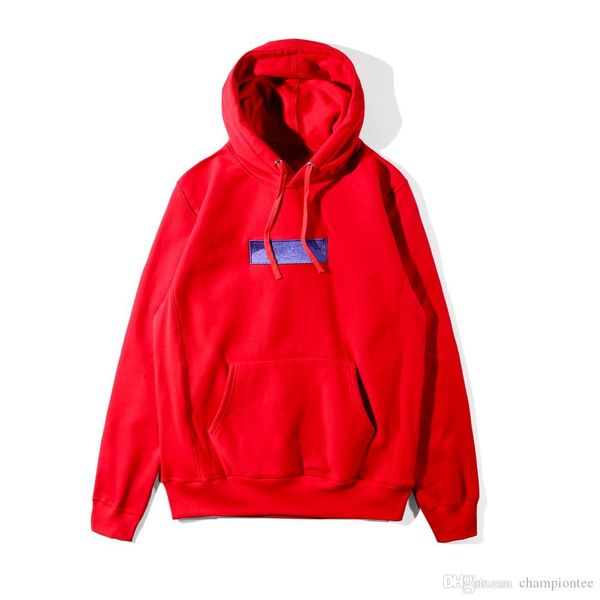 

высокое качество мода новый цвет коробка логотип толстовка с капюшоном хип-хоп бейсбол классический письмо вышивка марка ватки толстовка с к, Black