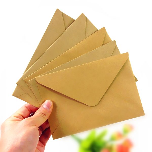 

100pcs/lot new vintage diy multifunction kraft paper envelope 16*11cm gift card envelopes for wedding birthday party