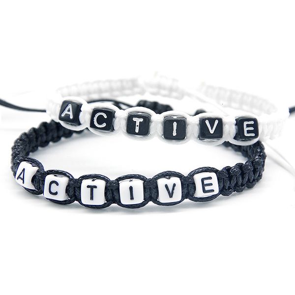 

1pcs active words artificial charm bracelets rope chain infinity adjust size for women men friends beaded jewelry gifts, Golden;silver