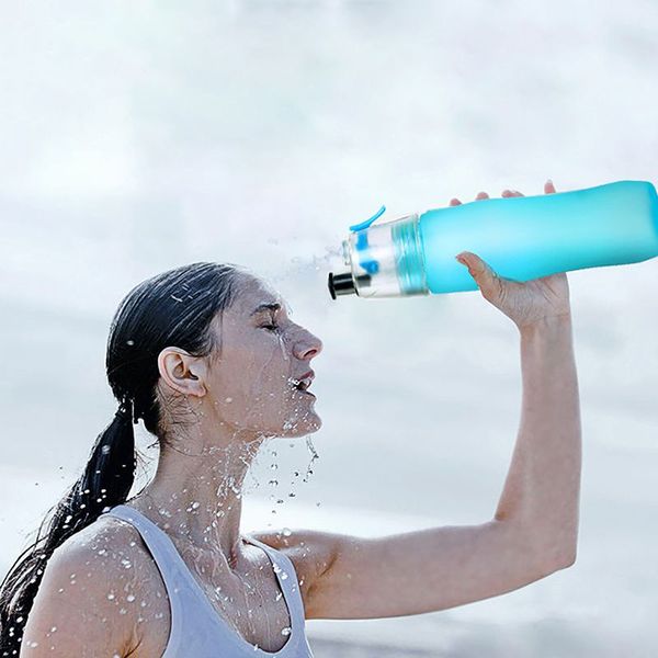 

portable mist spray water bottle pc sports travel bottles outdoor running drinkware accessory with brush
