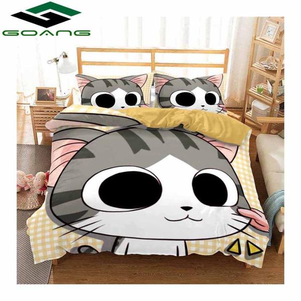 

goang 3d digital printing children bedding sets duvet cover pillowcases home textiles boys girls bedding sets happy sweet cat