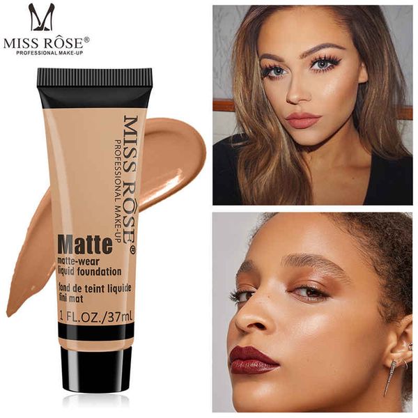 

miss rose professional matte liquid foundation makeup waterproof face concealer foundation cosmetics repair face make up braonze1
