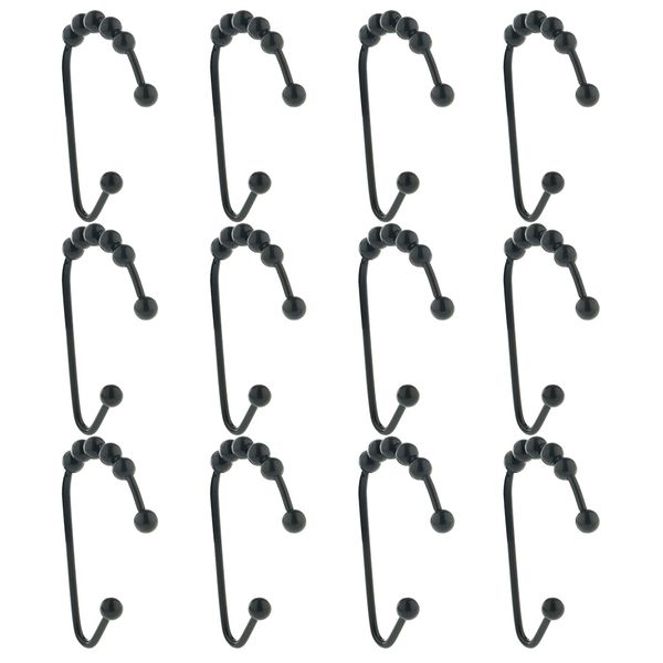 

12 pcs stainless steel bathroom anti-rust shower curtain hooks,polished chrome corrosion free