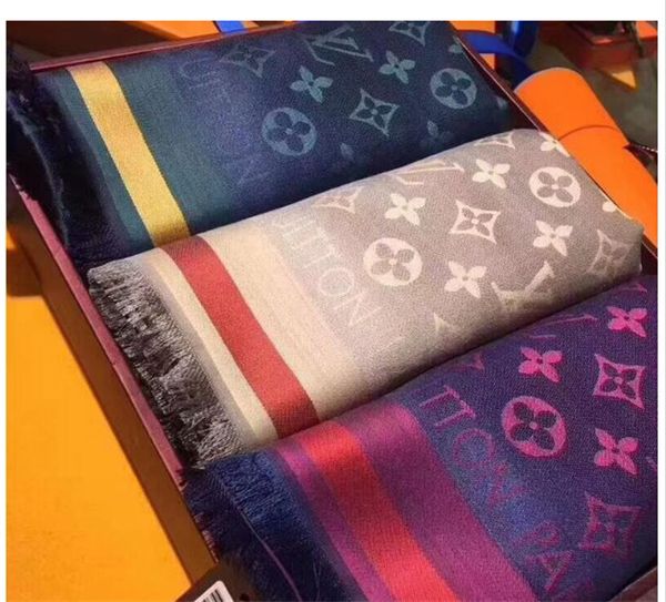 

wool silk scarf pashmina flower pattern women mens cashmere silk scarves scarfs wraps high qualtiy size140x140cm gift, Blue;gray