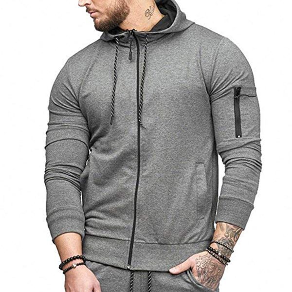 

fashion men's sweatshirt hoodies sports wear autumn winter ticker casual zipper long sleeve hoodie blouse sudadera hombre, Black
