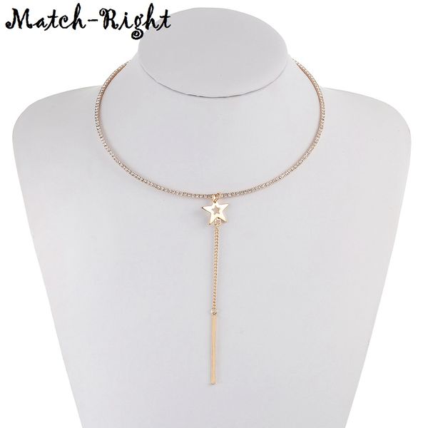 

rhinestone torques necklace for women star necklaces & pendants new jewelry collares mujer kolye bijoux mulheres colar lx005, Silver