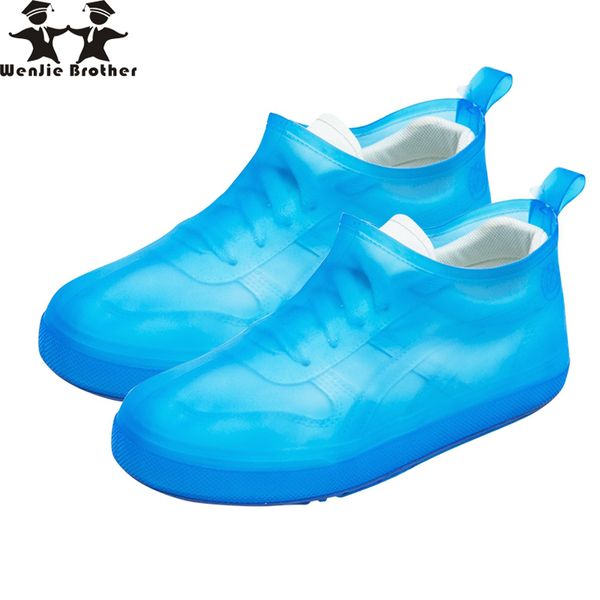 

wenjie brother quality rain cover slip-on injection children rain boots men rubber shoes covers waterproof lady boots cover, White;pink