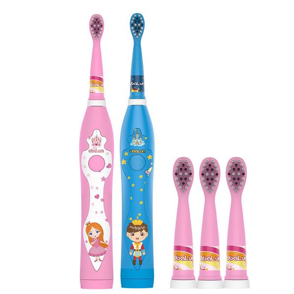 

children electric toothbrush for 3-12 ages usb charge children toothbrush waterproof brush teeth with 4 brush