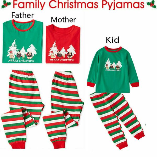 

pudcoco christmas family matching pyjamas set kids xmas sleepwear nightwear pajamas pjs sets new, Blue